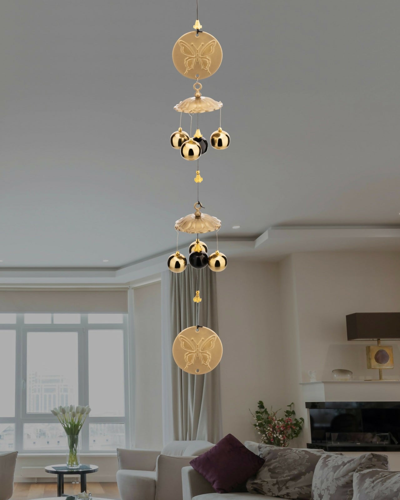 6 Bell House Decorative Hanging Wind Chimes for Home Positive Energy