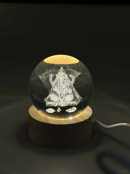 3D  Engraved Lord Ganesha Decorative Night Light – Spiritual Gift for Home, Mandir, Diwali