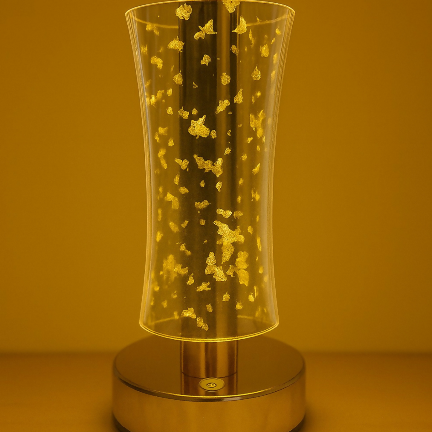 3D Illusion Golden Flakes LED Vase Shape Table Lamp with Touch Control