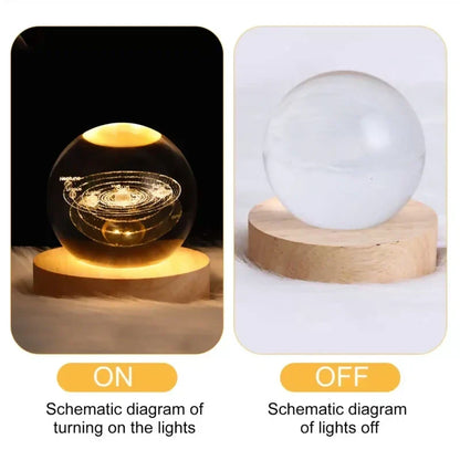 3D Crystal Ganesha Creative Engraved Crystal Ball Night Light Ganesh Ganesha