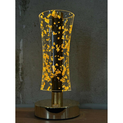 3D Illusion Golden Flakes LED Vase Shape Table Lamp with Touch Control