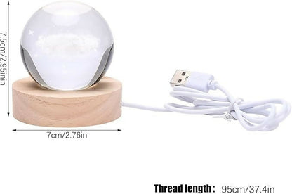 3D Engraved Crystal Ball LED Night Lamp with Romantic Couple on Swing